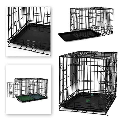 lionto Cage de transport pour chien pliable, (XXL) 106x71x77 cm Noir