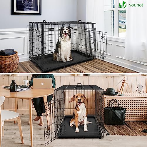 lionto Cage de Transport pour Chien Pliable, (3XL) 122x75x81 cm Noir