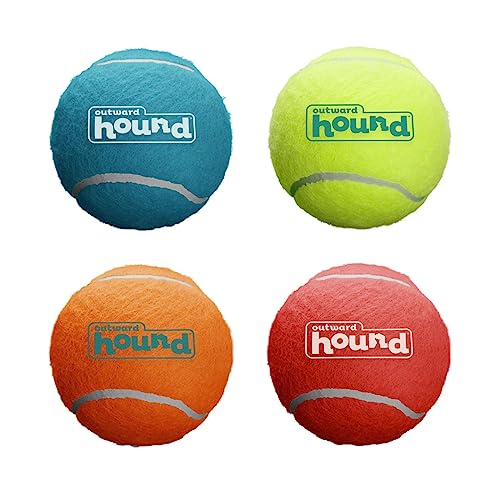 Outward Hound Balle pour Chien Squeaker Ballz - avec couineur - Lot de 4 - M