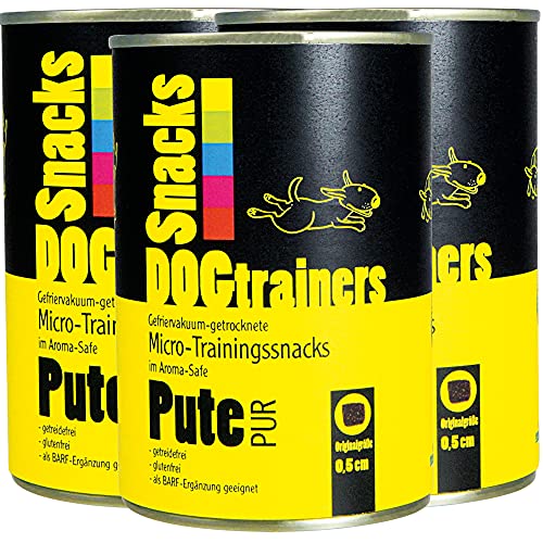 Friandises pour chien Dogtrainers Pute PUR - Lyophilisées-séchées - Petits snacks de viande pour le dressage de chien et comme récompense