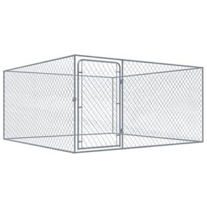Chenil extérieur pour Chiens Acier galvanisé 2x2x1,85 vidaXL
