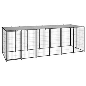 Niche pour chien en acier Noir 330 x 110 x 110 vidaXL
