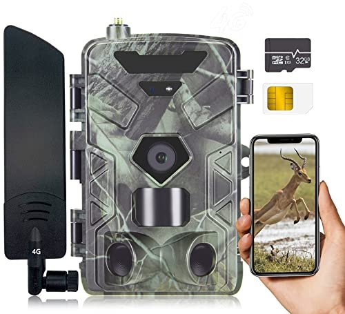 Caméra de Chasse Nocturne Infrarouge Carte SIM & CarteSD RecorCam