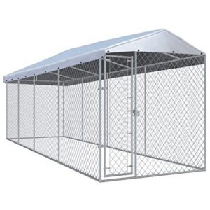 Chenil extérieur avec Toit pour Chiens 7,6x1,9x2,4 vidaXL