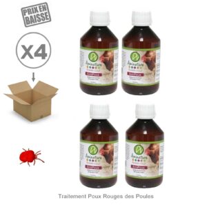AmiPoux Traitement Poux Rouges Poules Pack 4 x 250ml