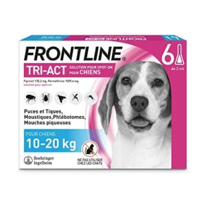 Anti Puces, Tiques, Moustiques, Phlébotomes & Mouches Pour Chien Moyen De 10 à 20 kg FRONTLINE