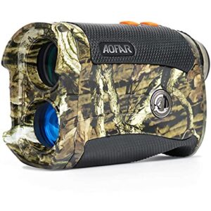 AOFAR HX-1200T Télémètre de Chasse 1200 mètres, Camo Imperméable à l'eau, 6X 25mm, modèle de Gamme et d'arc, Emballage de Cadeau,Batterie Libre