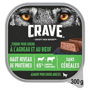 Barquettes Pâtée pour Chien en Terrine à l'Agneau et au Bœuf CRAVE