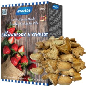 Biscuits pour chien fait maison - YAOURT A LA FRAISE - Biscuits Super Food Smookies