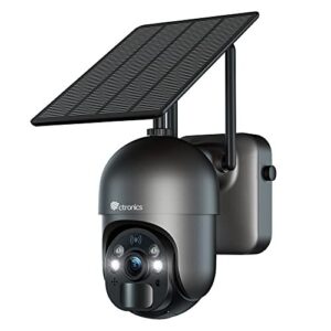 Caméra Surveillance WiFi Solaire Extérieur, Ctronics 2.5K 4MP
