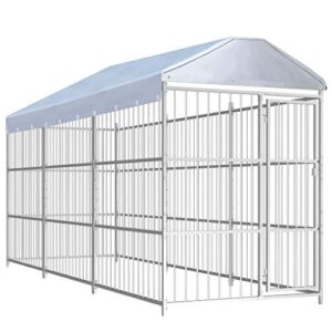Chenil d'exterieur avec Toit pour Chiens 450 x 150 x 200 cm