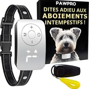 Collier Anti Aboiement Chien 3 Modes BIP Vibration Électrique PAWPRO