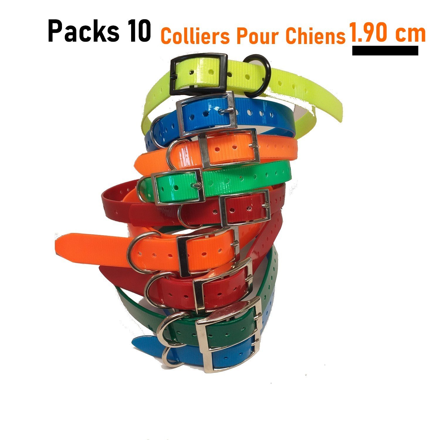 Colliers Sangle Pour Chien 1.90cm Pack 10