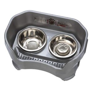 Deluxe Gamelle pour chien Gris acier Taille moyenne