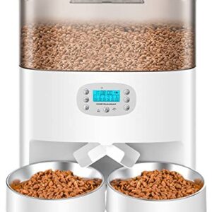 Distributeur Croquettes  Automatique 2 Gamelles, 6L  HoneyGuaridan
