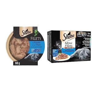 Friandise aux Filets au Poulet et Thon MSC pour Chat Sheba Dômes