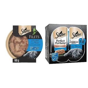Friandise aux Filets au Poulet et Thon pour Chat Adulte Sheba Dômes