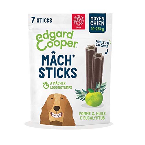 Friandises Dental Stick Moyen Chien Eucalyptus Pomme Edgard & Cooper