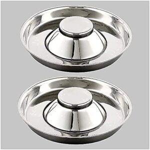 Lot de 2 gamelles en acier inoxydable pour chiots de taille moyenne et grande Dog Bowl