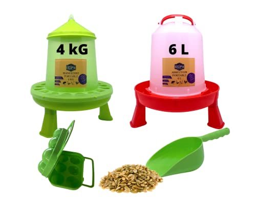 Mangeoire 4 Kg Abreuvoir 6L pour élevages de poules