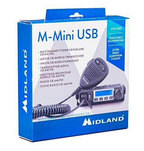 Mini Radio CB Multistandard avec Prise USB 40 Canaux Midland