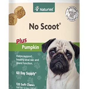 NaturVet No Scoot Plus Pumpkin Soft Chew Support Healthy Bowels for Dogs
