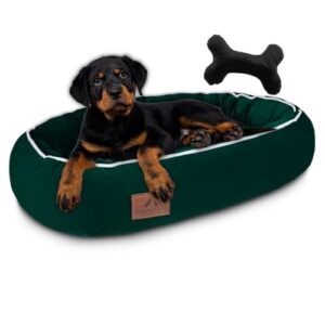 Panier Chien Ultra Doux Velours Douillet Vert S 70x50cm