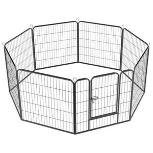 Panneaux Enclos pour Chiens Chiots Lapins Métal 80 x 80 cm Yaheetech