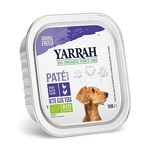 Pâté très savoureuse sans céréales avec Poulet et Dinde biologiques et Aloe Vera pour Les Chiens