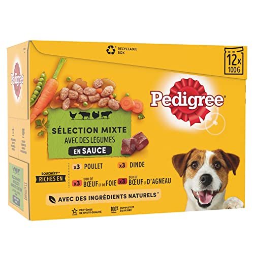 Pâtée pour Chien en Sauce Boeuf / Dinde / Agneau / Poulet PEDIGREE