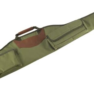 Januel - Etui pour Carabine Combe - Fourreau pour Carabine de Chasse - avec Bretelle - Tissu Polyester - Cuir Pleine Fleur - Longueur 120cm - Rembourrage 15mm - Mousse Haute Densité - Anti Choc - Vert
