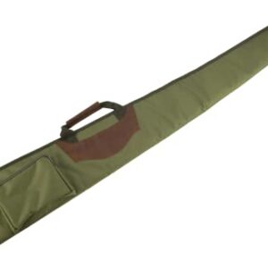 Januel - Etui pour Fusil Combe - Fourreau pour Fusil de Chasse - avec Bretelle - Tissu Polyester - Cuir Pleine Fleur - Longueur 130cm - Rembourrage 15mm - Mousse Haute Densité - Mousse Anti Choc -Vert