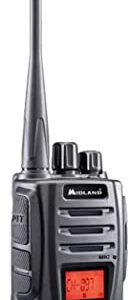 Midland Appareil Radio G13 PMR446 avec boîtier en Aluminium C1462, étanche à la poussière et à l'eau IPX4, 16 canaux, écran Lumineux, Haut-Parleur Puissant, Noir