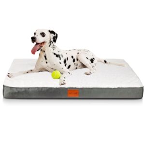 KYG Coussin Chien Orthopédique Panier Tapis Chien Epais Lit pour Chien Grande Taille XL, Matelas Lavable et Dehoussable Haute Densité de Forme D'œuf 105x70x8cm
