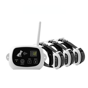 QXbecky Système de clôture de Chien à Distance sans Fil étanche 1/2/3 Animaux de Compagnie 0-100 Niveau Dispositif de clôture électronique Collier de Dressage de Chien Choc électrique 661for3dogs