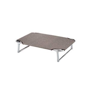 Ferplast Dream 80 Lit Pliable avec Structure Solide en Aluminium avec Élastiques Renforcés, Toile en Tissu pour Chiens 84 x 54 x 18 cm Taupe