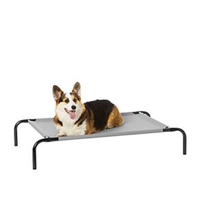 Amazon Basics Chien Lit surélevé et rafraîchissant pour animaux de compagnie -Taille moyenne, Textile, Gris, L 110 x l 65 x H 19 cm