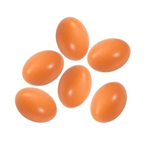 Œufs de Poule Faux oeufs de poule Lot de faux œufs en bois pour aider à pondre des poules - Outil agricole - Mannequin de nid de volaille 6 pièces œufs fictifs