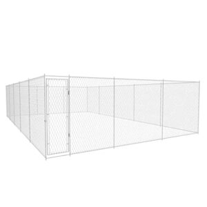 Chenil Extérieur de Chien Acier 950x570x185 cm Cage Enclos Niche Jardin