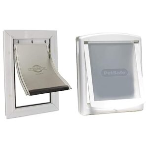 PetSafe Chatière pour Chat et Petit Chien, en Aluminium, Isolante et résistante, Panneau de Fermeture Inclus, Facile à Installer, S & Chatière pour Chat et Chien Originale Staywell, 2 Voies d’accès