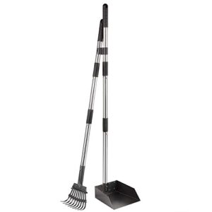 Yangbaga Ramasse Crotte Chien Ramasse Crotte Rateau et Poubelle en Métal, Outile de Nettoyage pour Jardin …