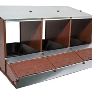 Pondoir pour Poules SAN ANTÓN – Nid avec 3 Compartiments pour 12 Poules - Bac Super Large pour ramasser Les œufs Propres - Assemblage sans Outils