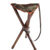 Januel – Siège Trépieds Argental – Pieds Bois – Assise Cuir – Hauteur 65cm – Loisirs Nature Outdoor Camping Chasse Pêche Bushcraft – Marron & Camouflage Europe – avec Bretelle – Solide et Durable