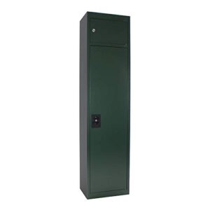 Profirst Hunter 5 Armoire à fusils Armoire à munitions Vert Serrure à cylindre Compartiment intérieur verrouillable séparément Support pour bâton de nettoyage Support pour armes max. 5 armes longues