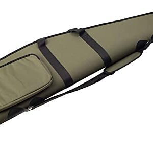 Januel - Etui pour Carabine Chaufort - Fourreau pour Carabine de Chasse - Poche Fermeture à Glissière - avec Bretelle - Coque Semi-Rigide - Tissu Polyester - Longueur 120cm - Rembourrage 10mm - Vert