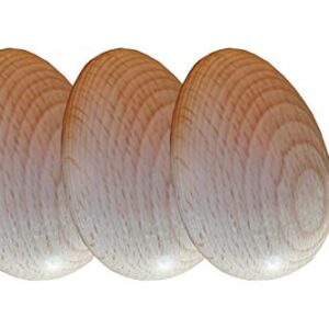 Ukal Oeufs de Poule factices en Bois Naturel - Lot de 3