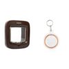PetSafe Chatière à Puce électronique, entrée Exclusive, Verrouillage Manuel 4 Positions, Chats jusqu’à 7 kg, Marron & Clé de Collier pour Chatière avec Puce électronique – Transparent