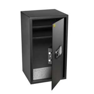 HomeSafe HV70E Coffre-fort avec serrure électronique, 70x40x36cm (HxWxD), Satin Noir