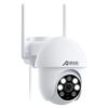ANRAN 5MP Caméra Surveillance WiFi Extérieure, 360° PTZ Caméra IP avec Suivi Automatique, Vision Nocturne Couleur 30m, Audio Bidirectionnel, Alerte Instantanée, Détection de Mouvement, P3 Max Blanc