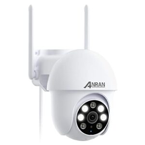 ANRAN 5MP Caméra Surveillance WiFi Extérieure, 360° PTZ Caméra IP avec Suivi Automatique, Vision Nocturne Couleur 30m, Audio Bidirectionnel, Alerte Instantanée, Détection de Mouvement, P3 Max Blanc
